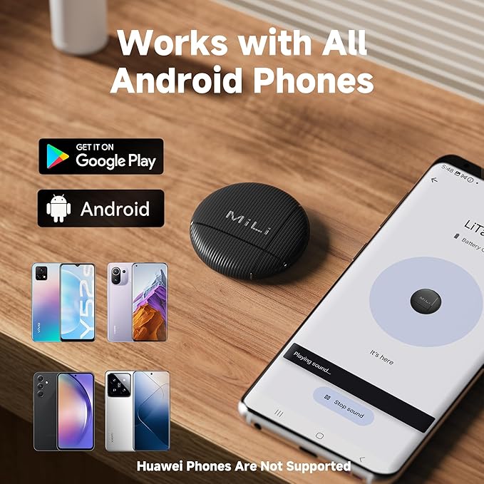 LiTag - Bluetooth Tracker for Android Phones. Google Certified Item Locator. Smart Tracking Tag for Google Find My Device (Find Hub) App. Finder for Keys, Luggage, Suitcase, Backpack, Purse (4 Pack)