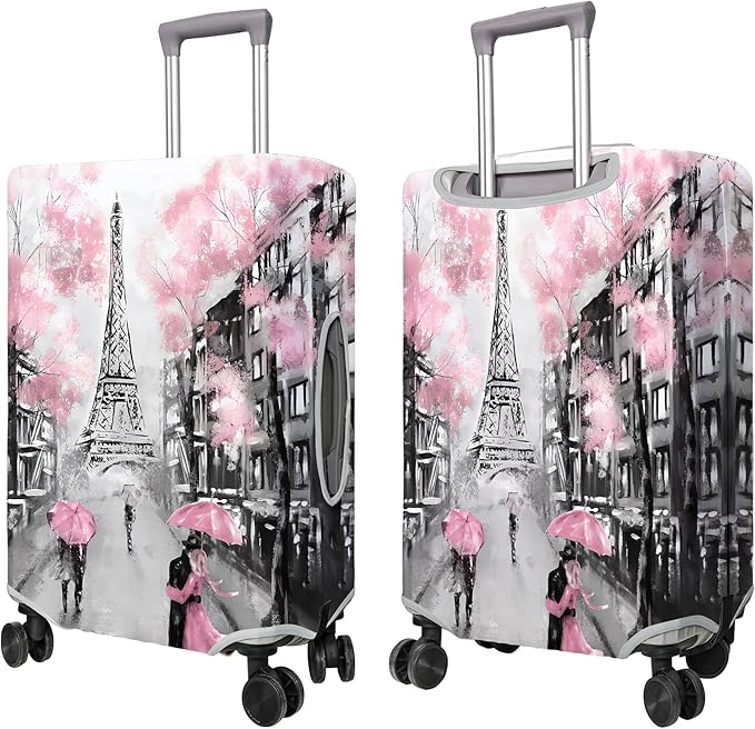 Travel Luggage Cover Suitcase Protector Fits 18-32 Inch Wheel Covers PatternedTravel Related Items Flower Luggage Protector Elastic L
