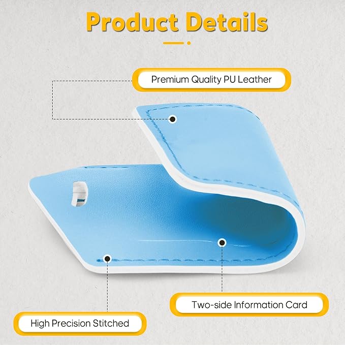8 Pack Leather Luggage Travel Bag Tags by Travelambo