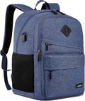 School backpack for Teen Boy, 15.6 inch Laptop Backpack with USB Charging Port, Large Computer Bookbag with Compartments, Ergonomic Straps, Blue