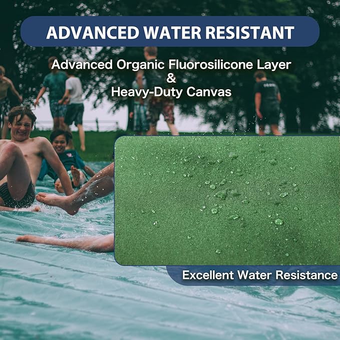 20’x30’ Canvas Tarp Heavy Duty Water Resistant Tarpaulins with Aluminum Grommets,UV Resistant, 22Mil Multipurpose Drop Cloth, 14oz Cover Sheet for Outdoor and Indoor Use with Ropes Green