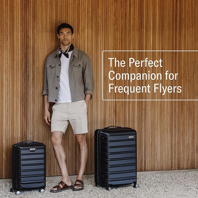 Samsonite Omni 2 28-Inch Large Checked Hardside Luggage with 360° Spinner Wheels - Scratch Resistant Hardshell - TSA Lock - Expandable Polycarbonate Shell for Lightweight Travel - Midnight Black