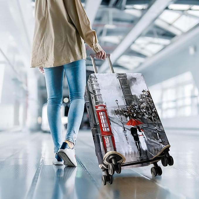Travel Luggage Cover Suitcase Protector Fits 18-32 Inch Wheel Covers PatternedTravel Related Items Flower Luggage Protector Elastic M