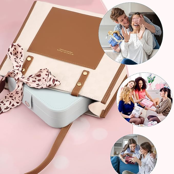 Travel Jewelry Box, PU leather Small Jewelry Organizer For Female Girls, double layer portable mini travel case for storing earrings, rings, necklaces.(Blue)