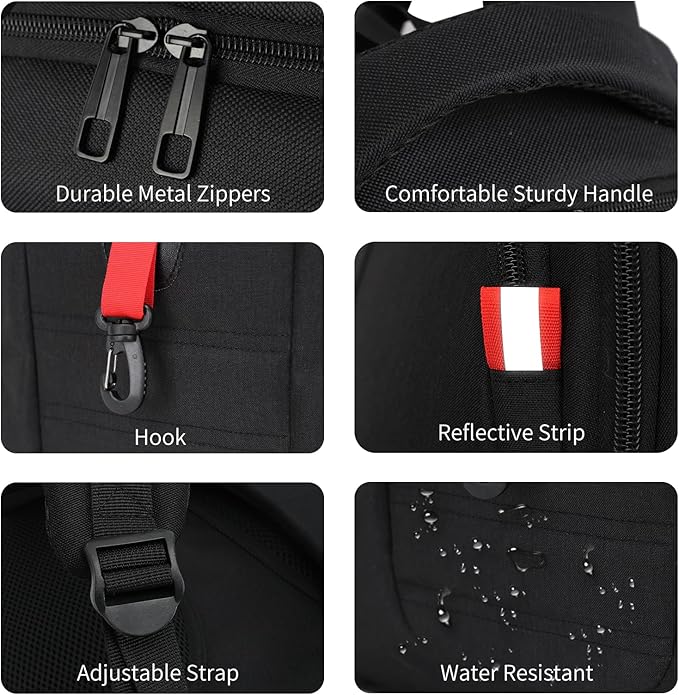 Black Backpack for Men Women, School Backpack for Boys Girls Teens, Backpacks for School, College Back Pack, Book Bag, Water Resistant Bookbag, Business Work Travel mochilas para hombres