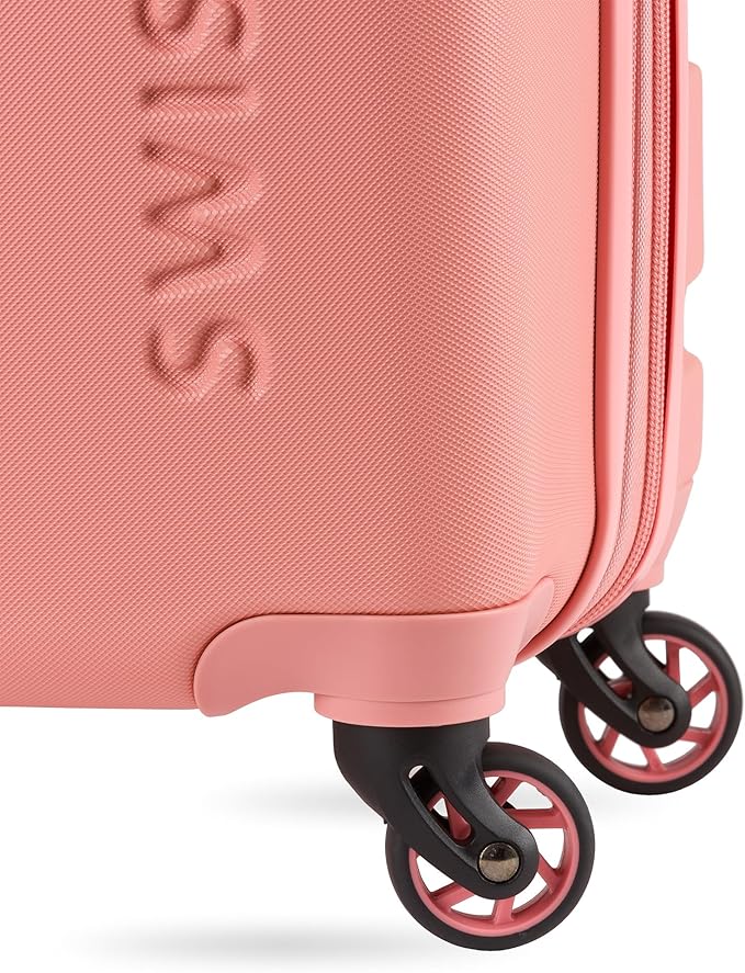 SwissGear 7366 Hardside Expandable Luggage with Spinner Wheels, Coral Almond, 3-Piece Set (19/23/27)