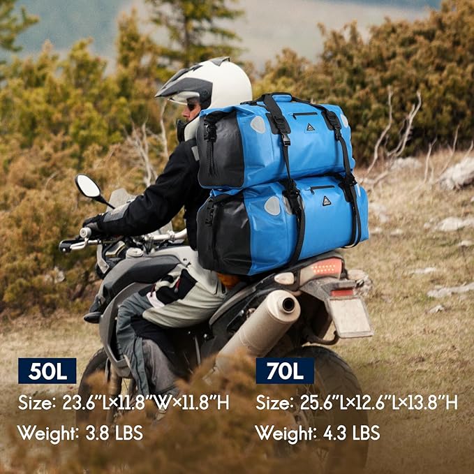Haimont Waterproof Duffel Bag Roll-top Dry Duffel Bag with Quick-fixed Straps for Motorcycling, Rafting, Boating, SUP, Kayaking, Travel, 50L/70L
