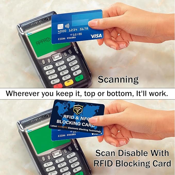 SaiTech IT 10 Pack RFID Blocking Card NFC Contactless Debit/Credit Card ATM Passport Protector ideal for Men & women slim with World map design perfectly fit in wallet - Blue