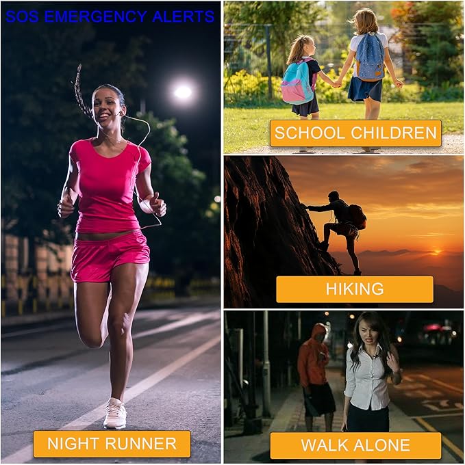 130dB Personal Safety Alarm Strobe Light. Loud Sound Keychain Siren with Carabiner for Women, School Children, Night Runners, Hiking. Bear Alarm Deterrent. SOS Emergency Self Defense Alerts. Black