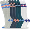 fenglaoda 8 Pairs Compression Socks for Men & Women 20-30 mmHg Knee High Nurse Pregnant Running Medical and Travel Athletic
