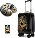 Kids Football Suitcase Set for Boys Hardside Luggage with Spinner Wheels 2 Piece 16inch Toddler Suitcase for Boys Travel Carry on Luggage Airline Approved