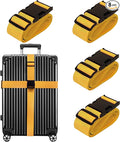 Luggage Straps for Suitcases TSA Approved Travel Belt 8 Pack by Chelmon (Yellow)