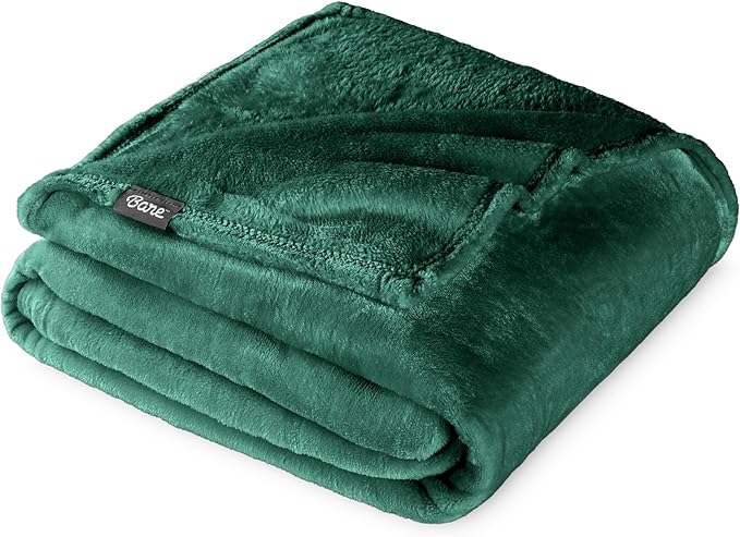 Bare Home Fleece Blanket - Twin/Twin Extra Long - Ultra-Soft Lightweight for Bed, Sofa, and Couch - Luxury Microplush - Cozy Warm Blanket (Twin/Twin XL, Forest Green)