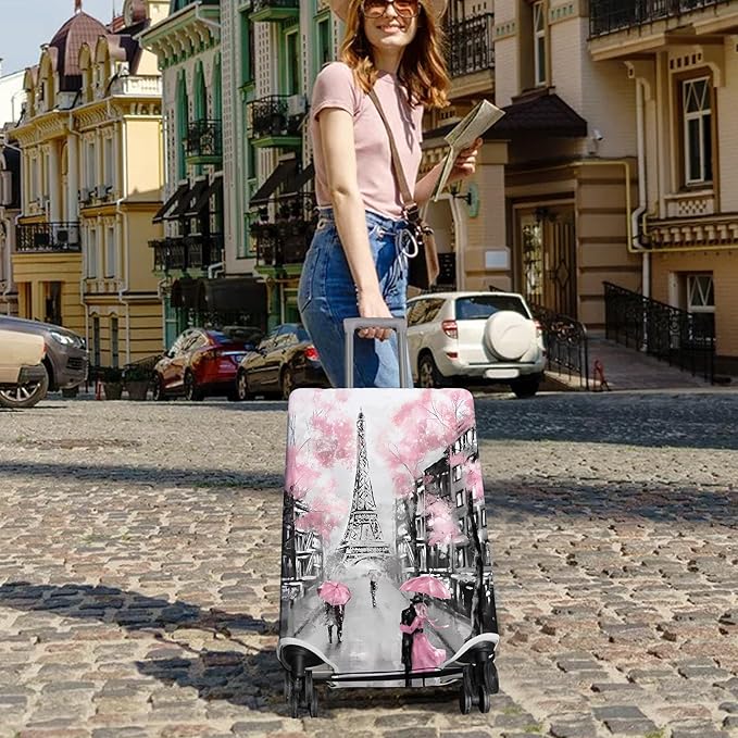 Travel Luggage Cover Suitcase Protector Fits 18-32 Inch Wheel Covers PatternedTravel Related Items Flower Luggage Protector Elastic XL
