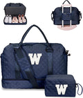 Birthday Gifts for 11 12 13 14 15 16 17 18 Year Old Girls Gifts-Duffle Travel Bag, Weekender Bag, Overnight Bag for Women, Travel Bag with Makeup Bag Graduation Gifts for Sister (Letter W)