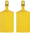 Travelambo Luggage Tags for Suitcases Faux Leather Privacy Protection 2 Pack Bag Tags Travel Accessories Essential, Energetic Yellow
