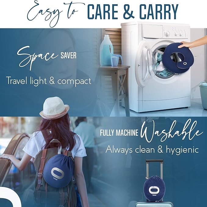 BCOZZY Neck Pillow for Travel Provides Double Support to The Head, Neck, and Chin in Any Sleeping Position on Flights, Car, and at Home, Comfortable Airplane Travel Pillow, Leopard