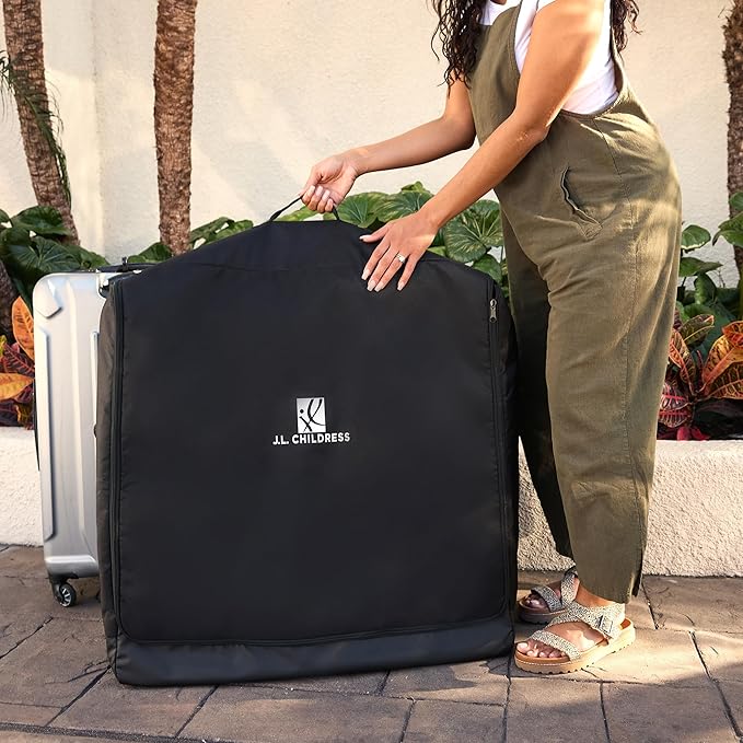 J.L. Childress Universal Stroller Travel Bag for Airplane - Fits Most Baby Strollers, Flying Essentials, Airport Accessories for Gate or Luggage Check, AirTag Compatible - X-Large PLUS, Unpadded