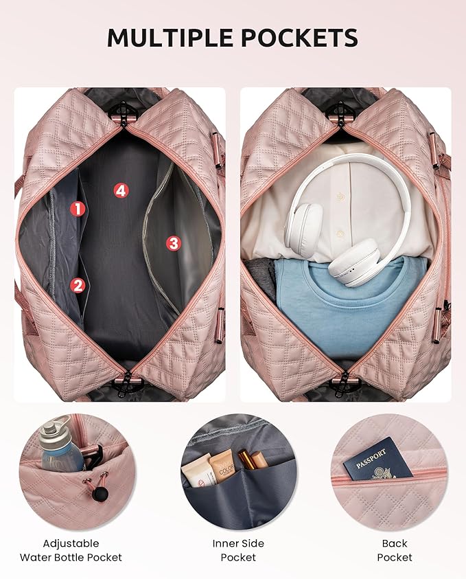 Birthday Gifts for Women-Initial Duffle Bag with Shoe Compartment, Personalized Weekender Bag, Monogram Overnight Bag, Letter Travel Bag with Makeup Bag，Preppy Gifts for Girl (Letter V)