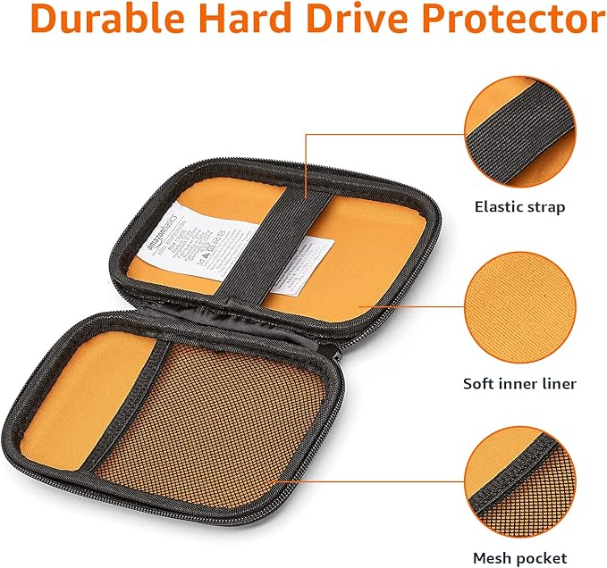 Amazon Basics External Hard Drive Portable Carrying Case, Black