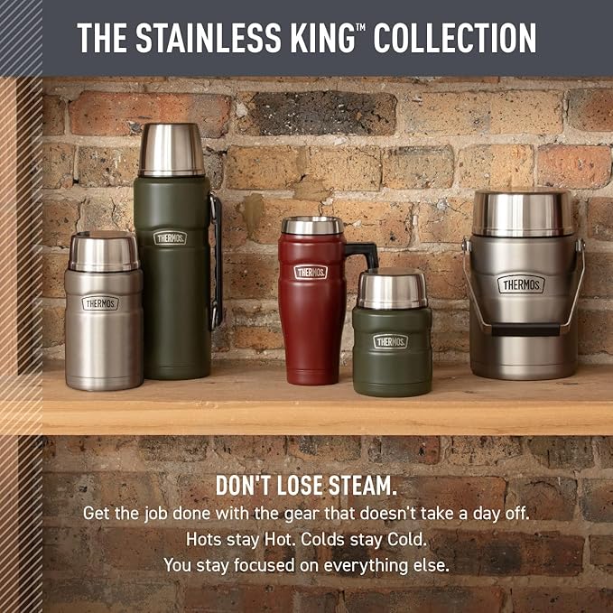 THERMOS Stainless King Vacuum-Insulated Travel Mug, 16 Ounce, Midnight Blue