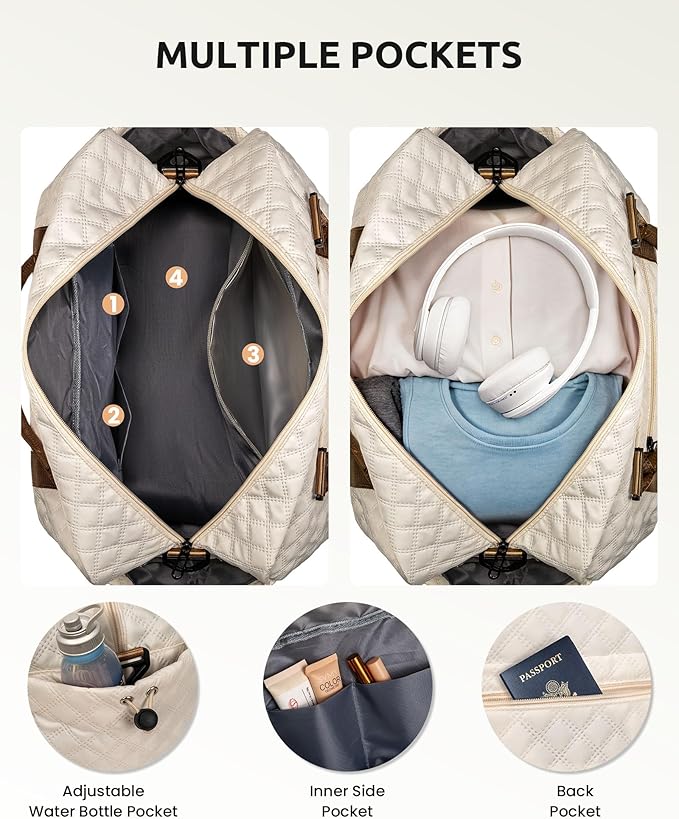 Birthday Gifts for Women-Initial Duffle Bag with Shoe Compartment, Personalized Weekender Bag, Monogram Overnight Bag, Letter Travel Bag with Makeup Bag，Preppy Gifts for Girl (Letter V)