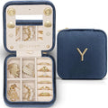 Vlando Girls Fashion Jewelry Box Mini Case - Dark Blue, Initial - Y