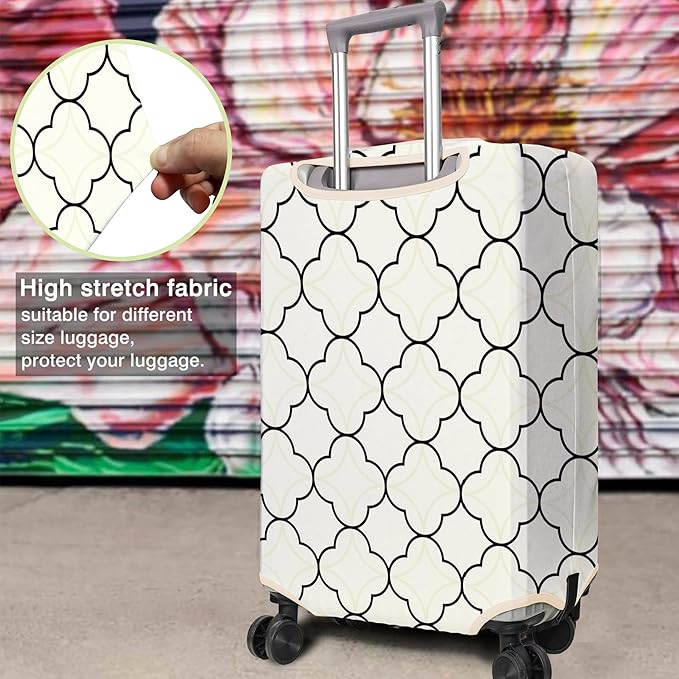 Travel Luggage Cover Suitcase Protector Fits 18-32 Inch Wheel Covers PatternedTravel Related Items Flower Luggage Protector Elastic S