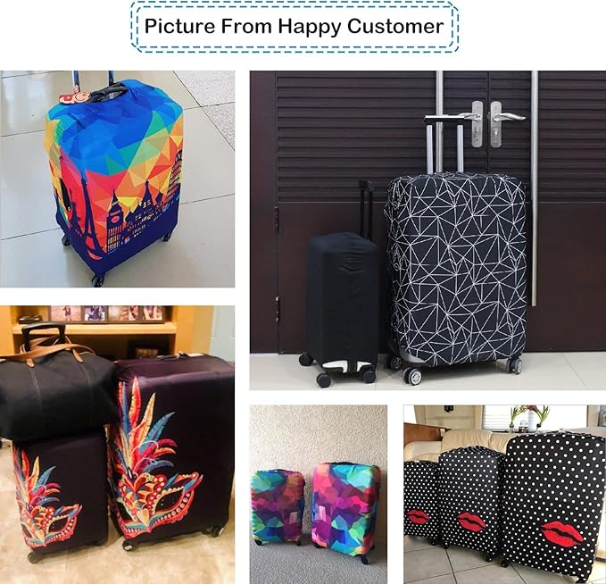 Explore Land Travel Luggage Cover Suitcase Protector Fits 18-22 Inch Case (Polkadot, S)