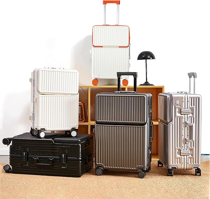 Hard Shell Luggage 24 Inch Travel Luggage, Carry-On Luggage Spinner TSA with Lid, PC+ABS Aluminum Frame，Lightweight Travel Luggage 20'' 24'' 26'' Carry-On (orange, 24 inch)