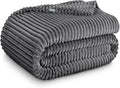 Bare Home Textured Fleece Blanket - Twin/Twin Extra Long - Ultra-Soft Lightweight for Bed, Sofa, and Couch - Luxury Microplush - Cozy Warm Blanket (Twin/Twin XL, Ribbed Grey)