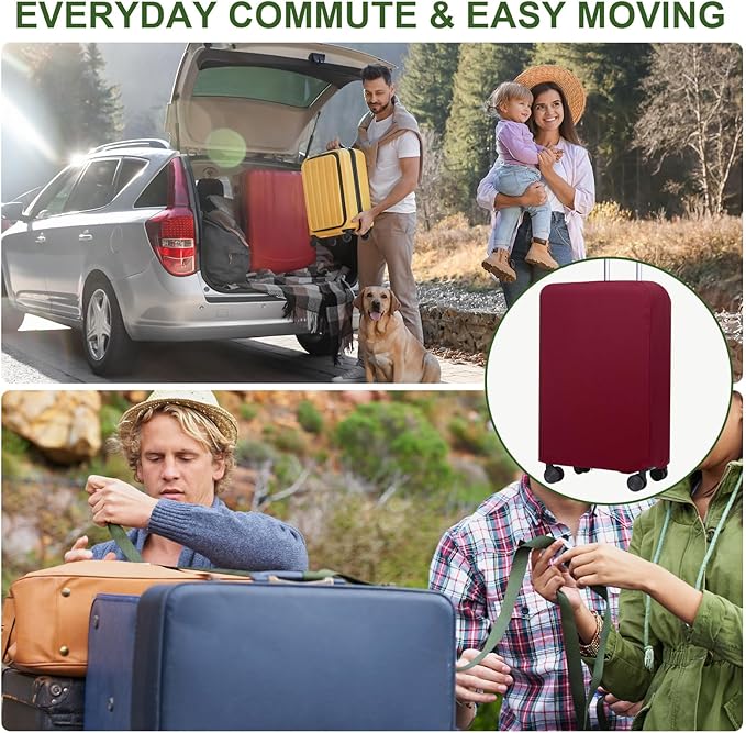 PATIKIL Luggage Cover, Suitcases Covers Elastic Carry on Cover Protector Washable Scratch-Resistant Fits 28-29 Inch Luggage for Travel Business Trips, Wine Red