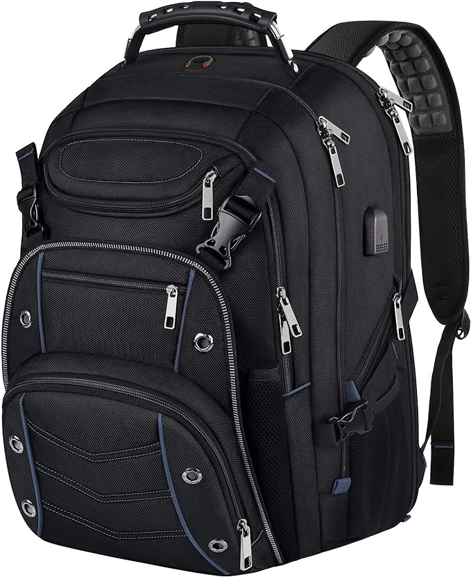 18.4 Laptop Backpack for unisex, 55L Extra Large Gaming Laptops Backpack with USB Charger Port,TSA Friendly Flight Approved and RFID Anti-Theft Pocket