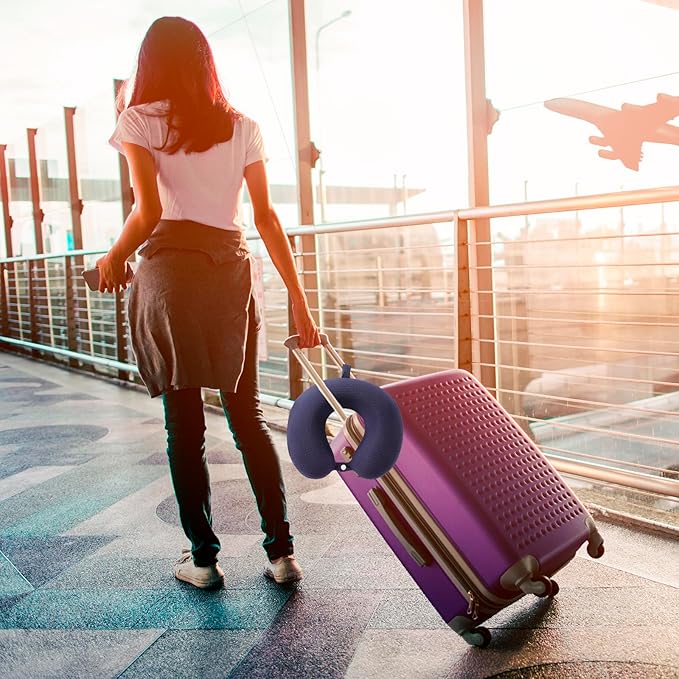 Travel Neck Pillow Cover, Neck Pillow Case with Zipper, Cooling, Pure, Soft and Smooh, Airplane Pillow Sleep Replacementt Washable (Only Pillow Covers, no Filler)