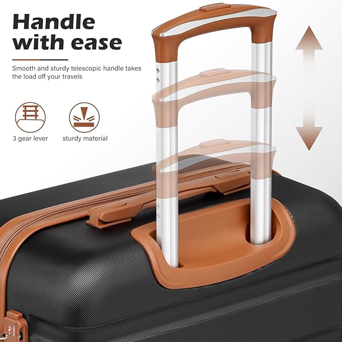 Coolife Luggage 4 Piece Set Suitcase Spinner Hardshell Lightweight TSA Lock