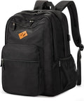 ZORFIN 36L Black Backpack for College, and Travel: Water Resistant Bookbag