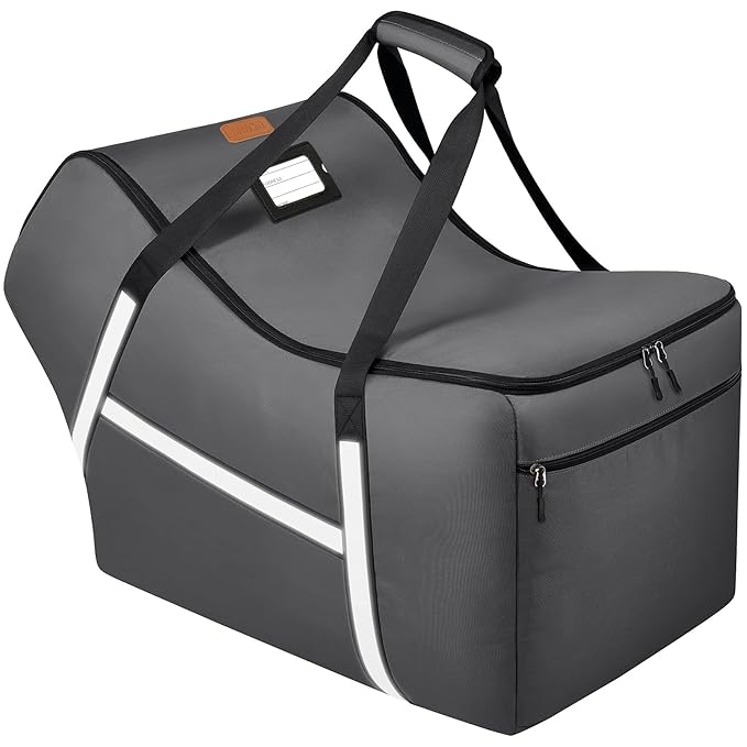 Infant Car Seat Travel Bag for Airplane Compatible with All Nuna Pipa Car Seat and Base,Chicco KeyFit 30 and Base, Padded Car Seat Bags for Air Travel,Car Seat Gate Check Bag with Side Pocket, Gray