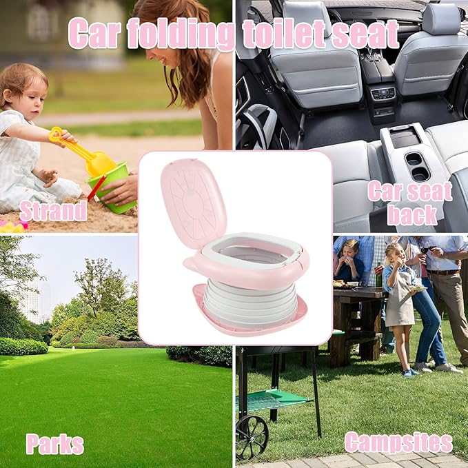 Travel Potty Seat for Toddler Portable Potty for Toddler Travel Portable Toilet Car Potty for Kids Boys Girls Foldable Potty Training Seat Potty Chair w Travel Bag 30 Garbage Bags for Camping Outdoor