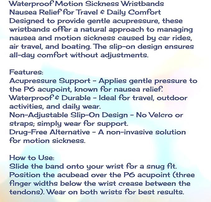 AcuBalance Motion Sickness Bracelets – Comfortable Waterproof Acupressure Band for Natural Nausea Relief, Ideal for Travel (Pair), Pink (XSmall 5)