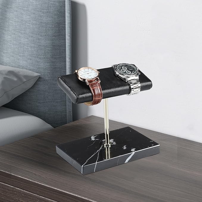 LYS&LYX Watch stand watch display stand watch holder watch Handcrafted watch holder (2--black/silver/black)