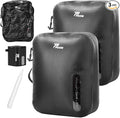 Vacuum Bags for Travel with Wireless Pump, 180° Open Zipper, IP67 Waterproof, Reusable Space Saver Compression Bags for Backpack, Suitcase, Home Storage(2 Pack + Pump)