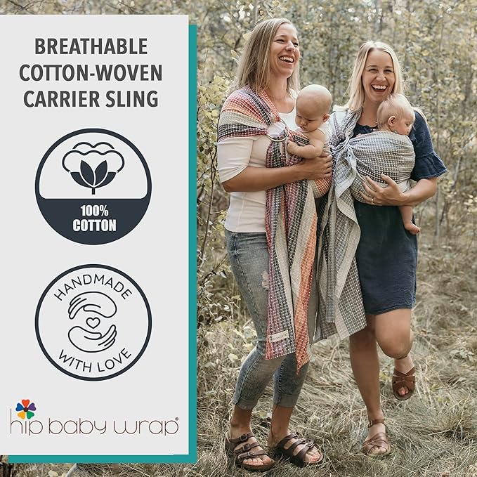 Hip Baby Wrap Ring Sling Baby Carrier for Infants and Toddlers - Beautiful, 100% Soft Cotton Baby Wraps Carrier for Babies 8-35 lbs - Perfect Baby Shower Gifts Moms and Dads - Nursing Cover (Olive)