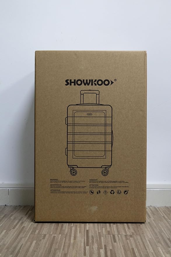 SHOWKOO Luggage Sets Expandable PC+ABS Durable Suitcase Double Wheels TSA Lock Gray
