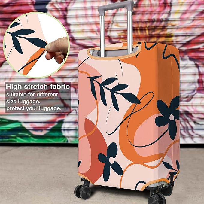 Travel Luggage Cover Suitcase Protector Fits 18-32 Inch Wheel Covers PatternedTravel Related Items Flower Luggage Protector Elastic M