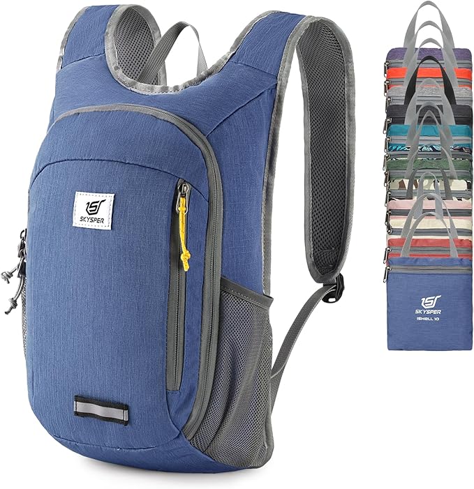 SKYSPER Small Daypack 10L Hiking Backpack Packable Lightweight Travel Day Pack for Women Men