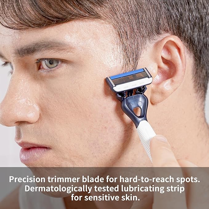 DORCO Pace Pro 5 Disposable Razors, 9 pack - Long Lasting 5 Blade Technology with a Precision Trimmer, Safety Guard Bar, Pivoting Head and Non-Slip Rubber Handle (9 Razors)