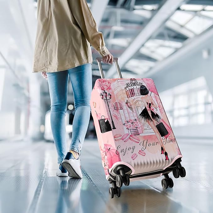 Travel Luggage Cover Suitcase Protector Fits 18-32 Inch Wheel Covers PatternedTravel Related Items Flower Luggage Protector Elastic XL