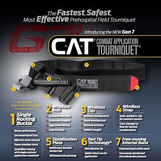 EVERLIT Emergency Trauma Kit, CAT GEN-7 Tourniquet 36" Splint, Military Combat Tactical IFAK for Critical Wounds First Aid, Gun Shots, Severe Bleeding Control (Camouflage)