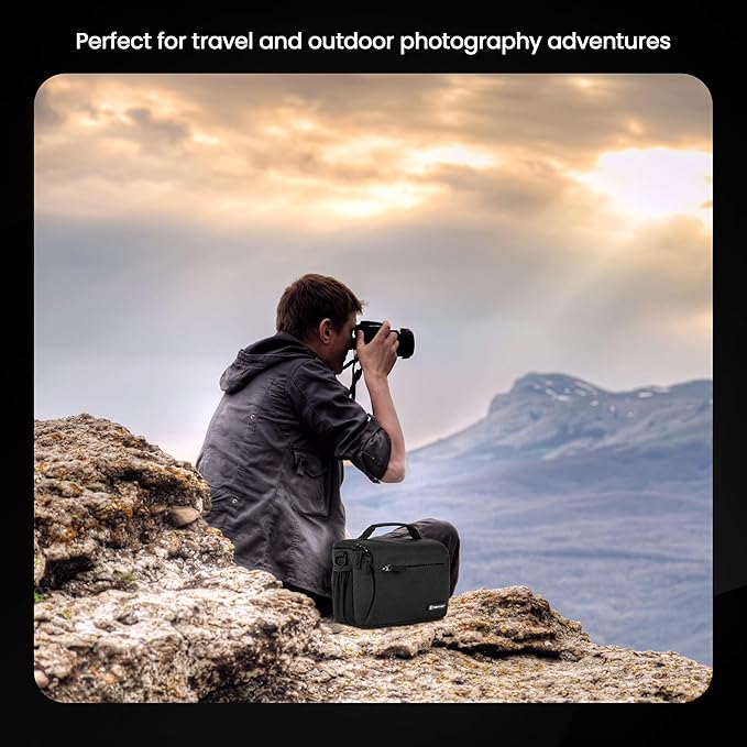 Tamrac Jazz 45 v2.0 Camera Bag for Photographers, Camera Case for Photography Accessories, Shoulder Bag for DSLR and Mirrorless Cameras, Crossbody Camera Bag, Travel Camera Carrying Case – Black