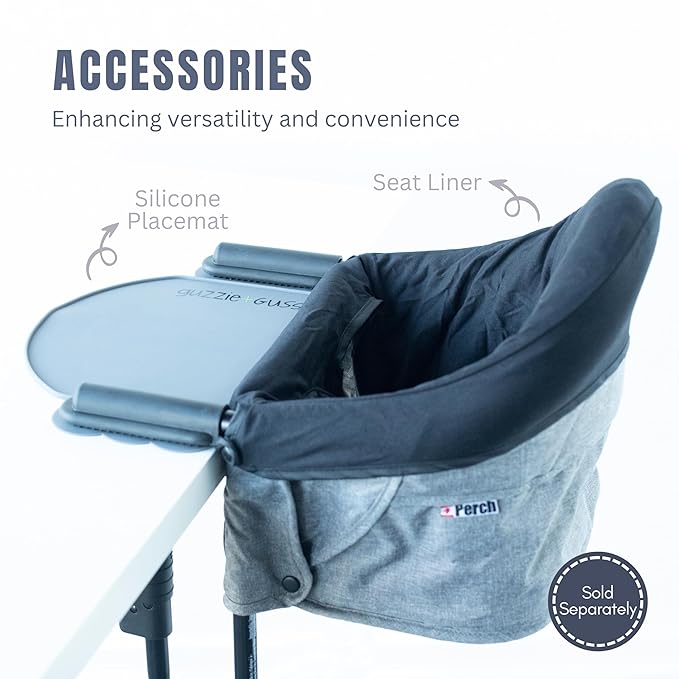 guzzie+Guss Portable Clip on High Chair for Baby Seat - Folding and Easy Setup for Travel, Home, Restaurants, Picnics - Machine Washable Fabric - Forest Green